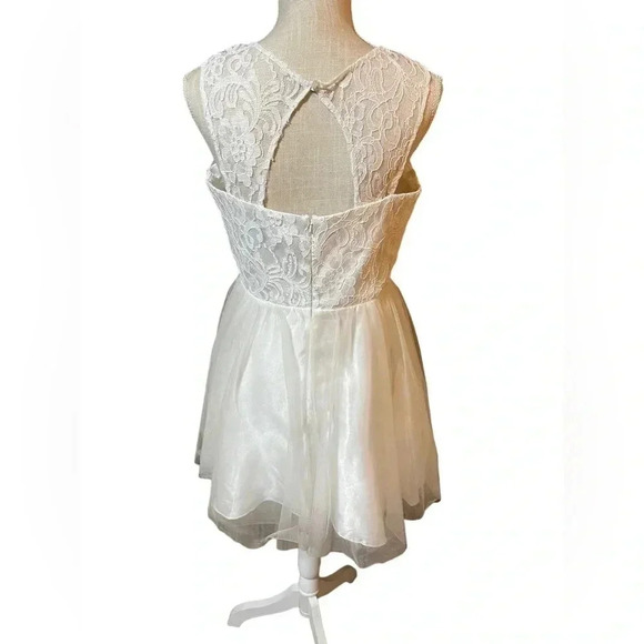 Aspeed Off White Lace Tulle Short Dress Prom Formal Quince Homecoming Juniors L - Picture 2 of 16